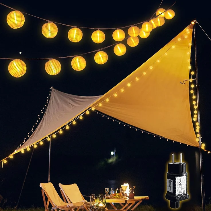 SALCAR 10m LED Lampion Außen - Warmweiß – Bild 1