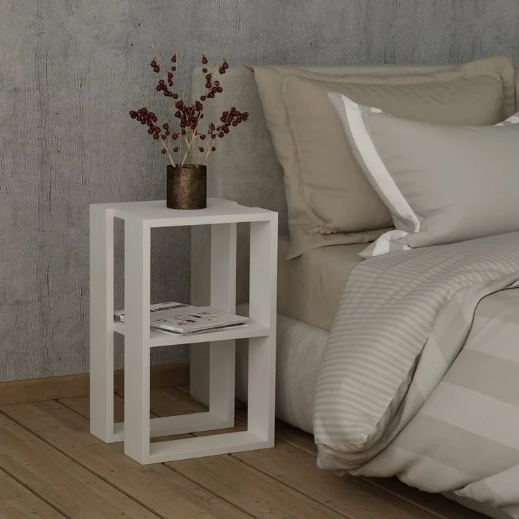 Calicosy Nachttisch Weiß H55 cm – LORRIE - Weiß