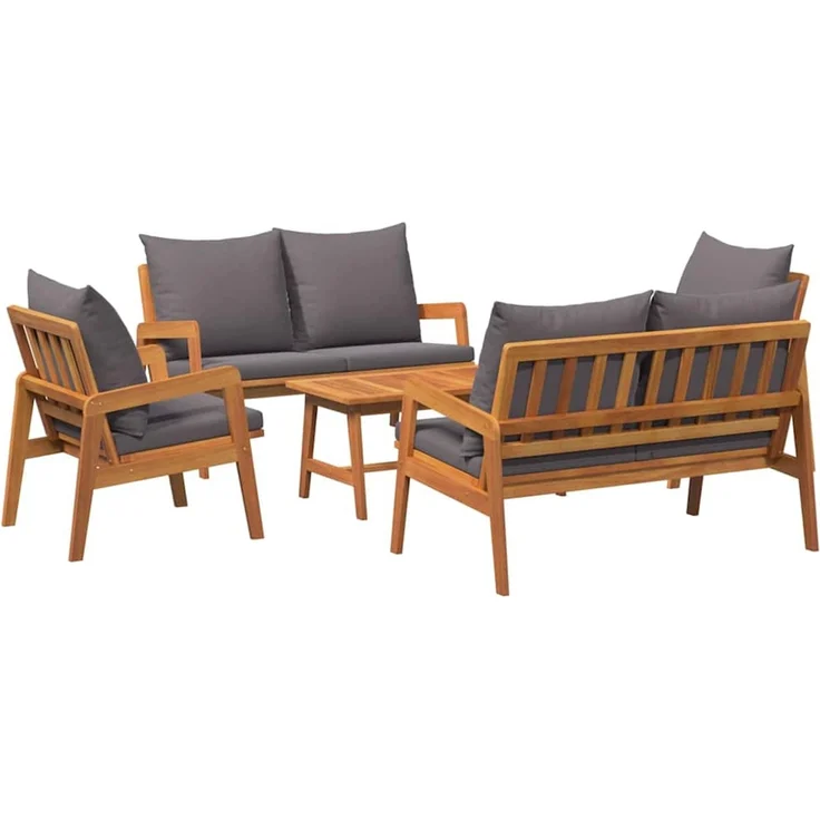 vidaXL Bistrogarnitur 5 Stk. Braun Massivholz Akazie 3328610 – Bild 2