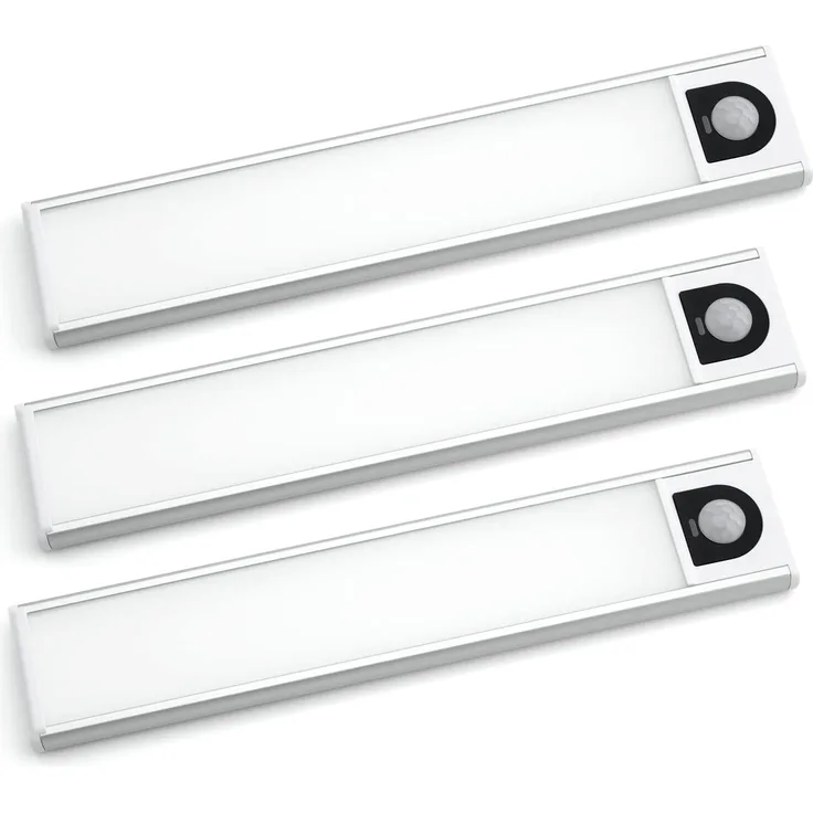 PRECORN LED Nachtlicht 3er Set LED Lichtleiste USB-C wiederaufladbar Schranklicht