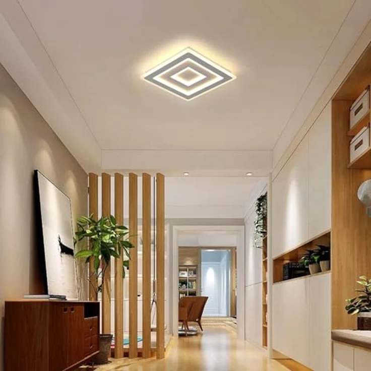 Comely LED Deckenleuchte Quadrat, Moderne Deckenlampe 52W Quadratisch LED Acryl LED Deckenbeleuchtung, LED Lampen Weiß für Schlafzimmer, Wohnzimmer, Flur, Warmes Licht 3000K, 40cm – Bild 4