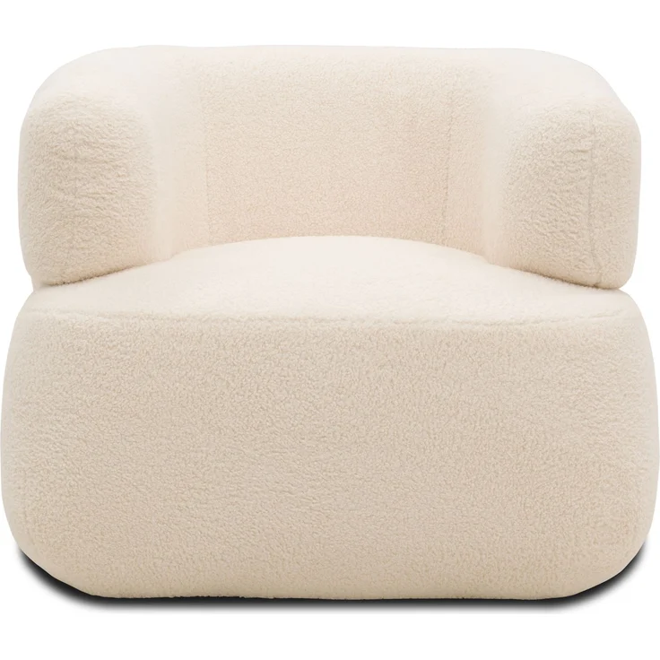 DOMO. collection Sessel 800012, Polstersessel, organische Form, gepolsterte Rückenlehne, Rücken in Oberstoff, Armsessel, Cocktailsessel, Loungesessel, 90 x 86 x 71 (BxTxH), creme – Bild 2