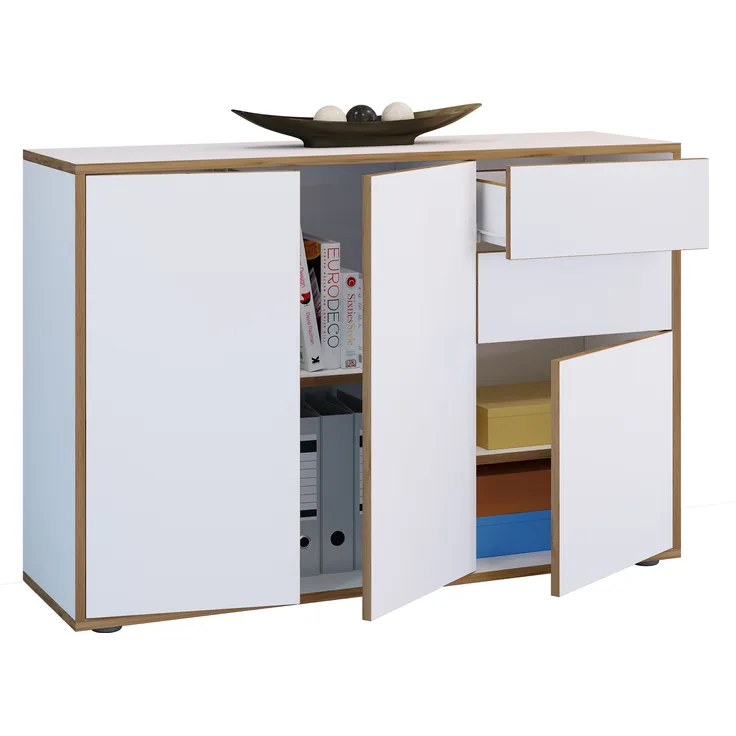 VCM Kommode & Sideboard Salia 920815 Weiß H. 74 x B. 110 x T. 33 cm