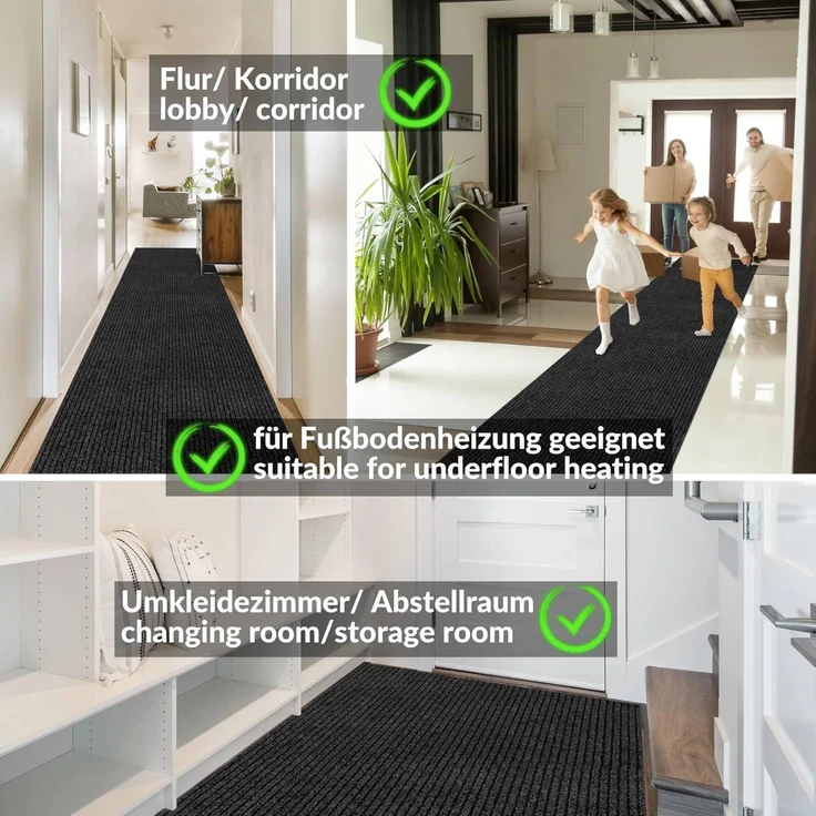 ANRO Läufer, Eckig, Höhe: 3 mm, Textil – Bild 6