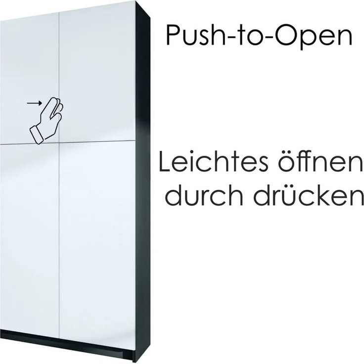 InnoFurn Aktenschrank Elona M1 Büroschrank (Aufbewahrungschrank, Schrank für Büro, Home Office (82 x 184 x 37 cm) Aufbewahrungschrank mit Soft-Close & Push-to-Open – Bild 3