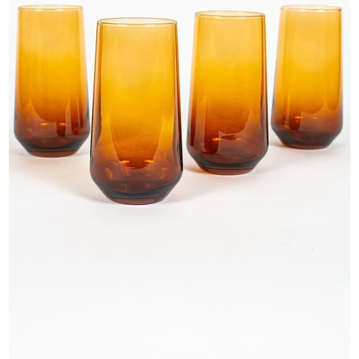 Hermia Concept 'New Iconic 470 - Amber' Gläser-Set (4-teilig), Bernstein, 6,6 x 6,6 x 14,8 cm, 470 ml – Bild 1
