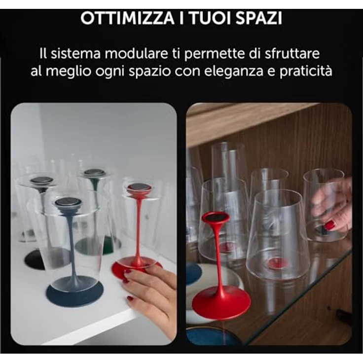 Trebonn SplitGlass Longdrink- / Sekt-Glas Rot 2er-Set – Bild 7
