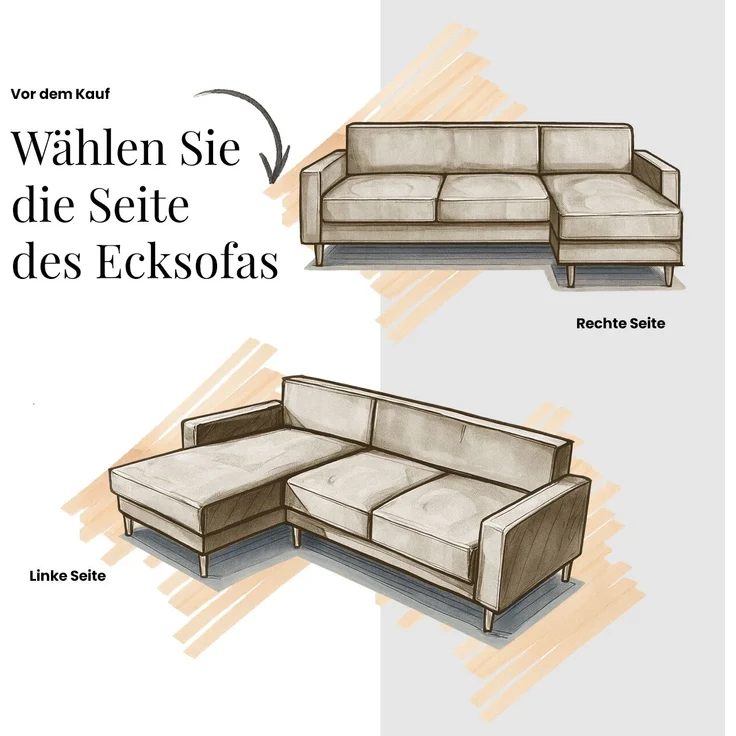Ecksofa mit Schlaffunktion und Bettkasten, L-form Couch, lose Kissen, Polstersofa - MONIVA - Grau Struktur - linke Seite – Bild 10