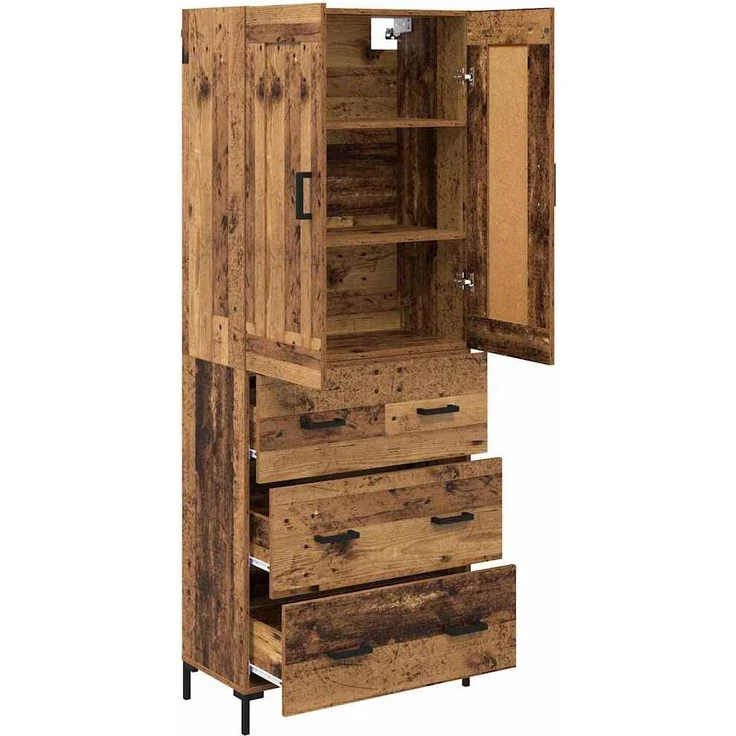 vidaXL Highboard mit Schubladen 2 pcs Altholz Holzwerkstoff 3415660 – Bild 4