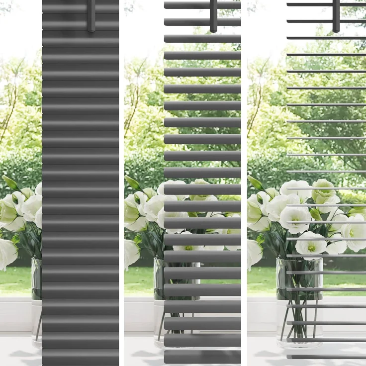 vidaXL Venezianische Jalousie Silber Grau 150 x 60 cm 25 mm PVC 42003682 – Bild 4