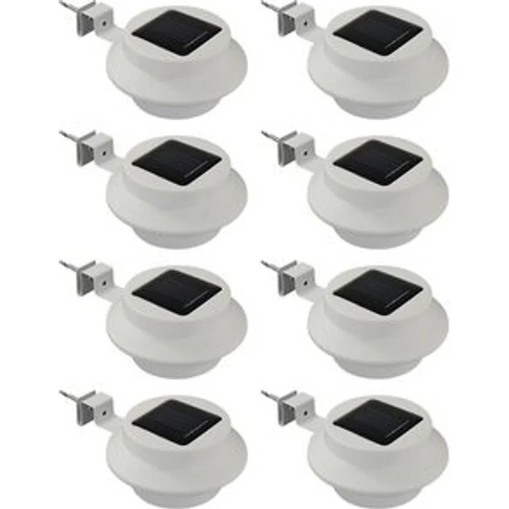 HAC24 LED Dachrinnenleuchte 8x Dachrinnenlampe Dachrinnen Lampe Regenrinne Solarleuchte, LED fest integriert, Kaltweiß, Je 3 LEDs Kaltweiß inkl. Befestigungsmaterial – Bild 6