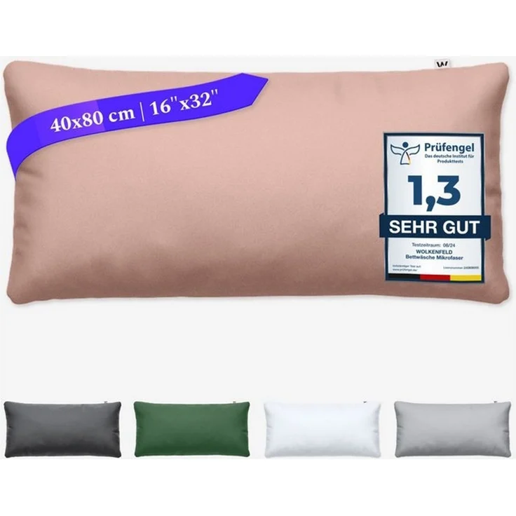 Wolkenfeld Kissenbezug Mikrofaser Kissenbezug - Allergiker Kopfkissenbezug - unfassbar weich, Größe 80x80, 40x80 und 70x90 cm I versteckter Reißverschluss – Bild 4
