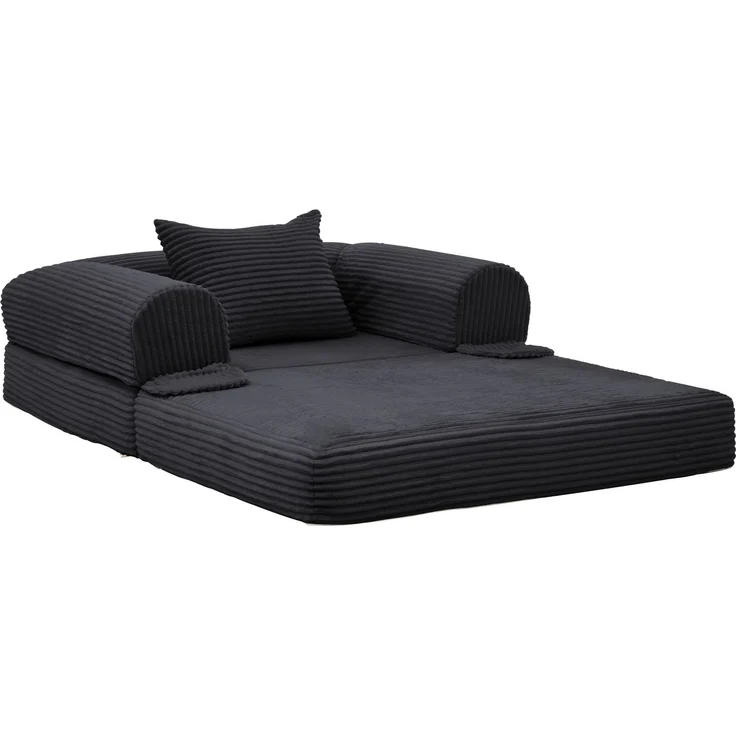 Einzel-Schlafsofa 120cm×85cm×65cm aus Kord – umwandelbar, platzsparend, mit Zusatzkissen – Bild 2
