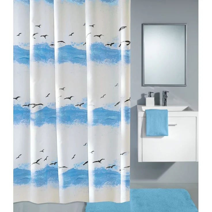 Kleine Wolke Duschvorhang Seaside krokusblau, 180 x 200 cm – Bild 1