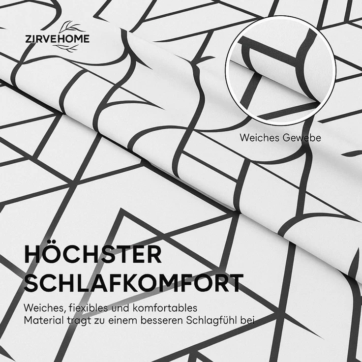ZIRVEHOME Bettwäsche Bettwäsche, Microfaser, 2 teilig, Bettwäsche 155x220 cm Bügelfrei, Pflegeleicht, Atmungsaktiv – Bild 2