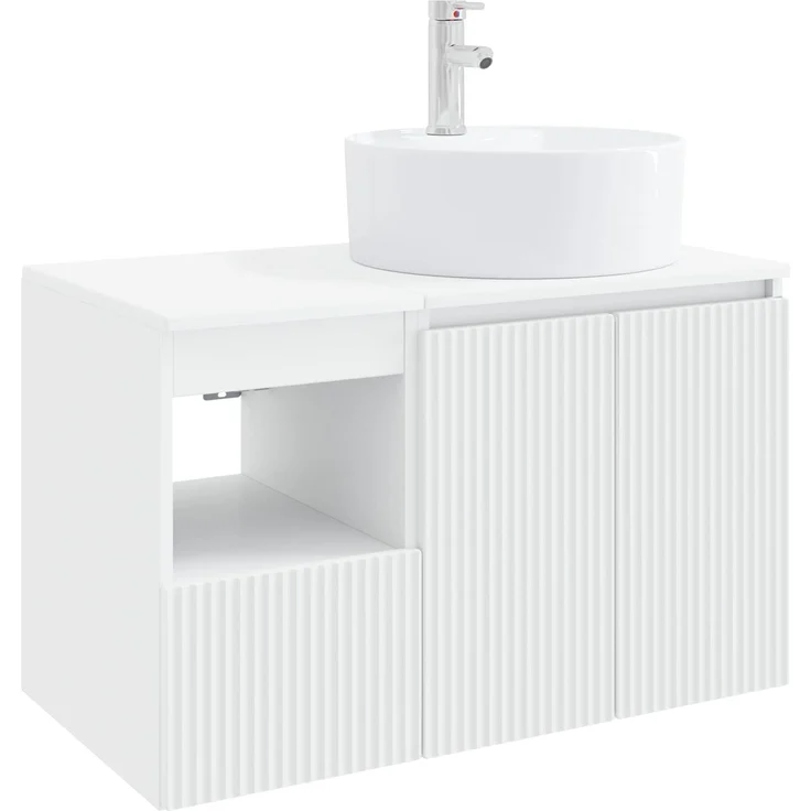 vidaXL Badezimmerschrank-Set 2 stk. Weiß 79,5 x 44,5 x 82 cm 3404074 – Bild 2