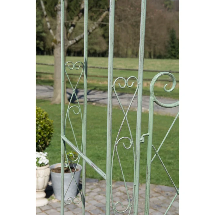 Rosenbogen MINDEN mit Tor - 120x40x220cm, Metall, Antik-Grün | Rankhilfe Rosen Rankgitter Gartendekoration – Bild 8