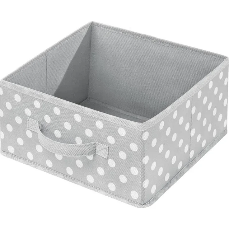 2er-Set Aufbewahrungsboxen gepunktet mDesign Stoffbox aus Kunstfaser grau/weiß – Bild 8