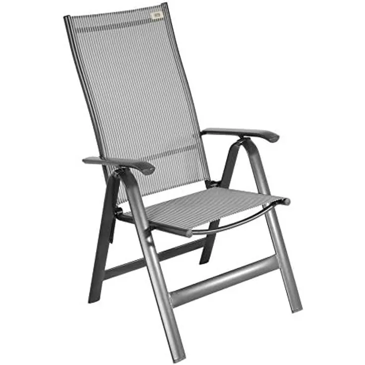 MFG 'Binz' Klappsessel mit verstellbarem Gestell, Aluminium anthrazit, 113,5 x 67 x 61 cm