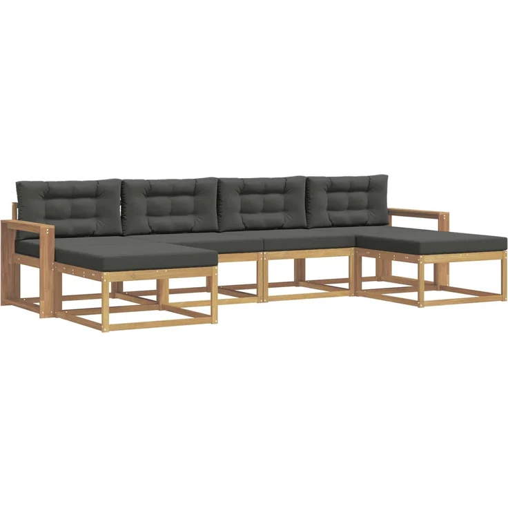 vidaXL Outdoor-Sofagarnitur 6 stk. 6-Sitzer Weiß und Anthrazit 3386836 – Bild 2