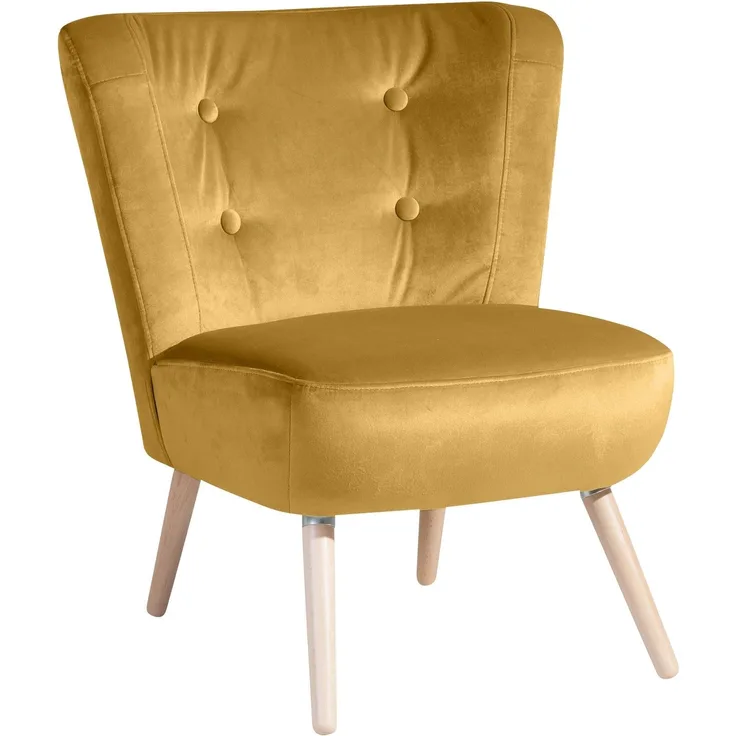 Sessel Kassi Bezug Samtvelours Buche natur / mais 22359
