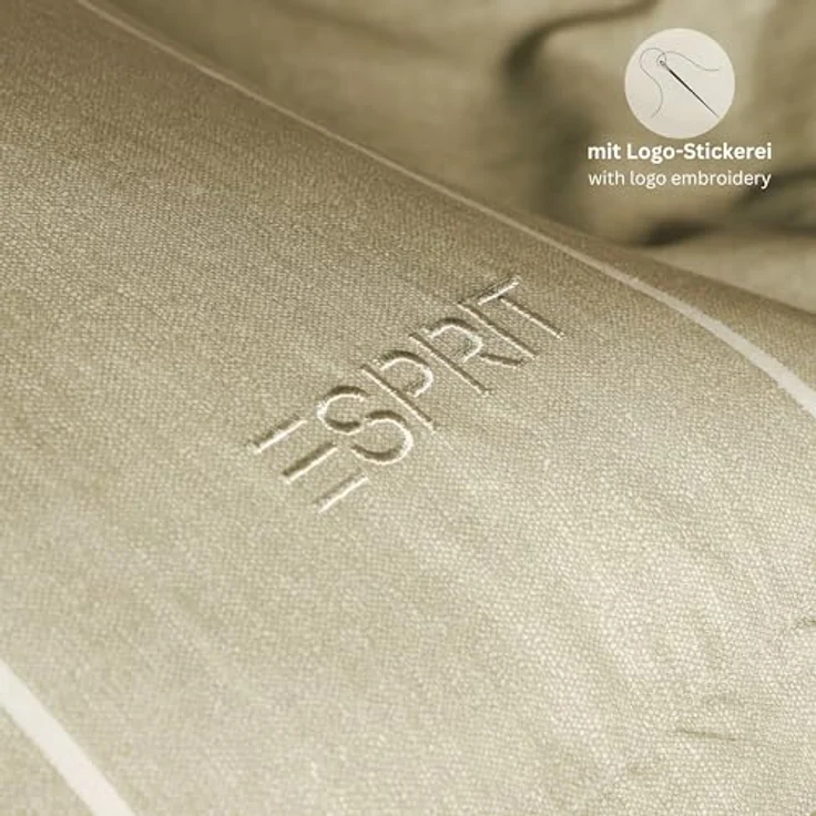 Esprit Bettwäsche HARPLINES Renforcé Kissenbezüge und Bettwäsche, Baumwolle, 2 teilig, 40 x 40 cm 2er Pack in Beige – Bild 3