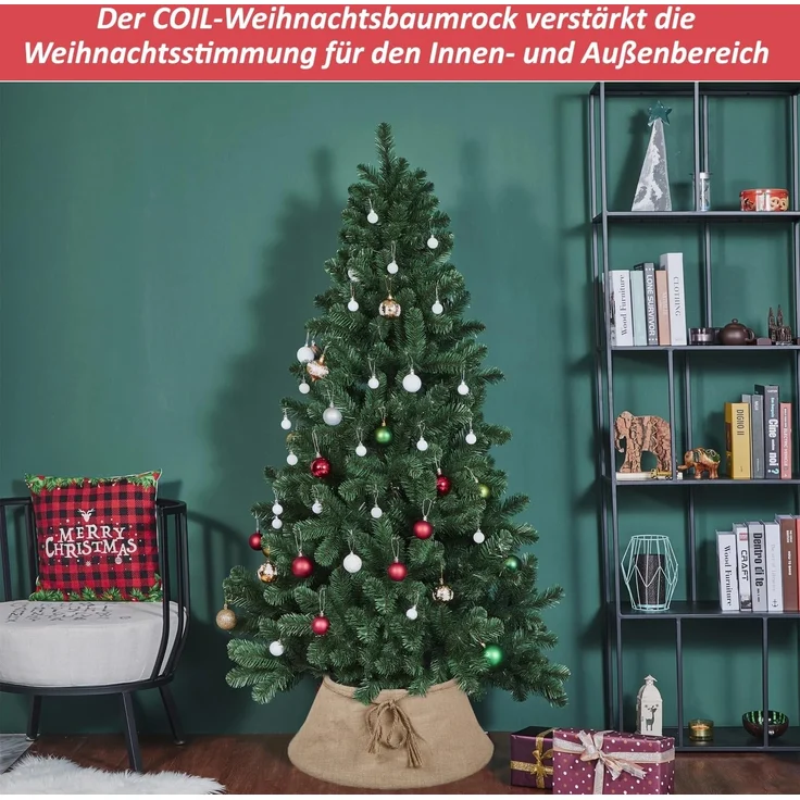 COIL Weihnachtsbaumdecke Weihnachtsbaumabdeckung, Weihnachtsbaumrock, Weihnachtsbaumständer, oval, rechteckig, Durchmesser ab 56 cm – Bild 2