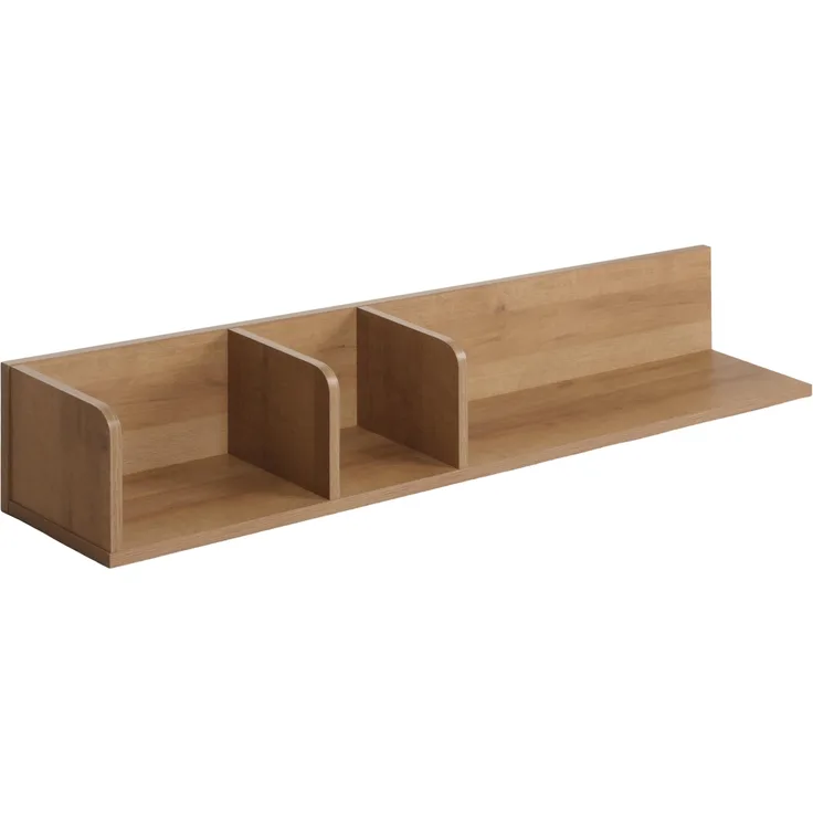 MCW Wandregal M48, 3-Fächer Hängeregal aus hochwertigem Mangoholz, 20x120x21 cm, natur