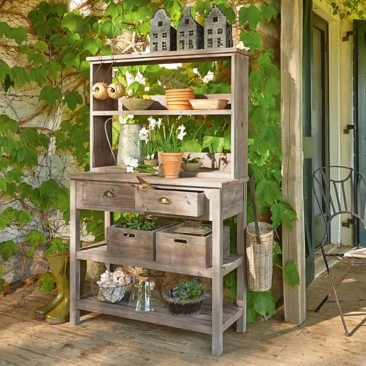 Mirabeau Pflanztisch Regal Landover braun – Bild 3