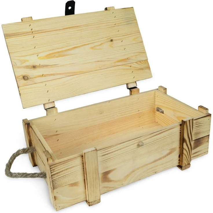 Kistenkolli Altes Land Allzweckkiste 2er Weinkisten geflammt Holzwolle Dekokiste Hochzeitskiste (Spar-Set, 1er Set) – Bild 4