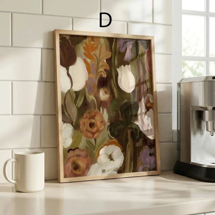 Blumen Poster Wandbilder · Botanische Bilder · Wohnzimmer Deko ohne Rahmen - D / 60x90 cm