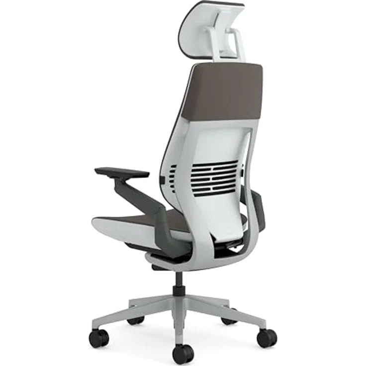 Steelcase Gesture Ergonomischer Bürostuhl mit 360° Armlehnen, 3D-Live Back Lumbalstütze, anpassbarer Kopfstütze Dunkelbraun – Bild 4