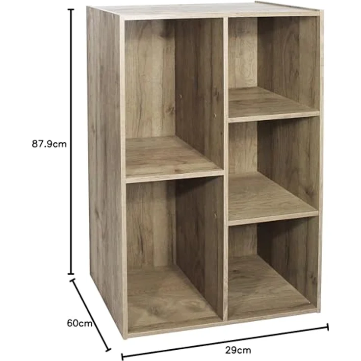 Iris Ohyama, Hölzernes Aufbewahrungsregal/Schrankwürfel/Bücherregal/Aufbewahrungsschrank/Offener Schrank, Modular, Design, Büro, Wohnzimmer, Schlafzimmer - Basic Storage Shelf - CX-23C - Aschbraun – Bild 4