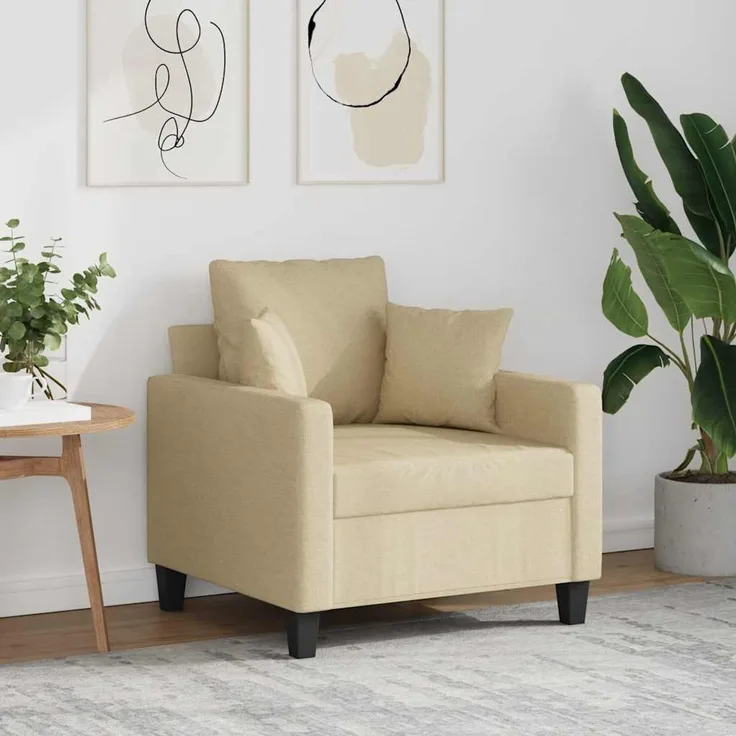 vidaXL Sessel Creme 60 cm Stoff 359253