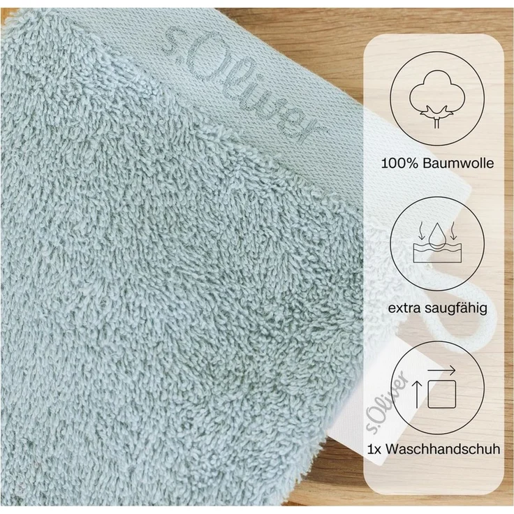 s.Oliver Waschhandschuh s.Oliver, Premium Qualität, 600 gr/m², auch als Sets erhältlich, Walkfrottier (1-St), große Farbauswahl, auch als Duschtuch, Handtuch, Gästetuch – Bild 3