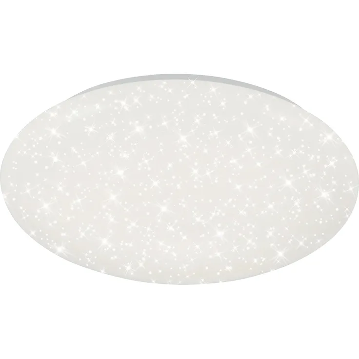 Briloner Leuchten LED Deckenleuchte mit Sternendekor, Deckenlampe 24 Watt, 2. 400 Lumen, 4. 000 Kelvin, Ø 49cm, Kunststoff, W, Weiß, 490x130 mm (DxH)
