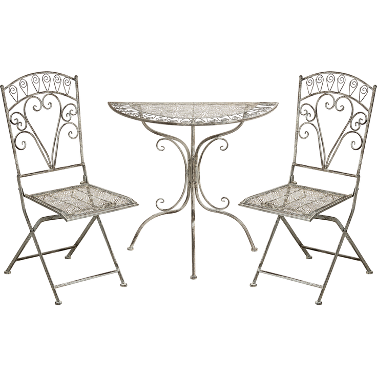 Bistro Set klappbar NURRA Metall Grau