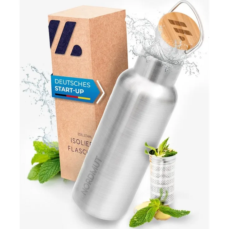 Nordmut Isolierflasche Edelstahl Isolierflasche inkl. Teesieb