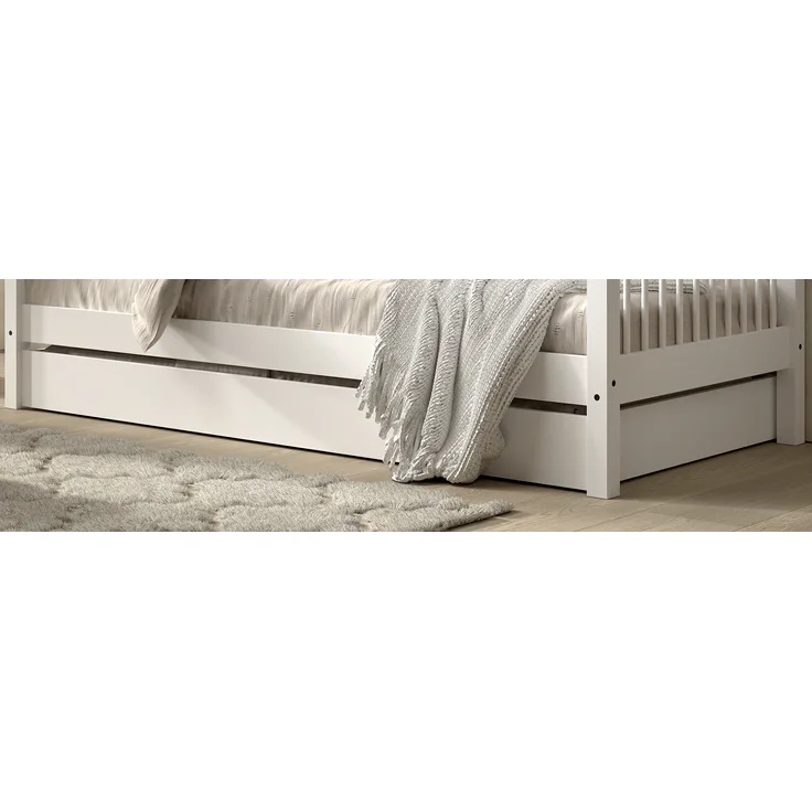 Bettschublade FORREST 195,2 x 16,6 x 94 cm Buche Weiß