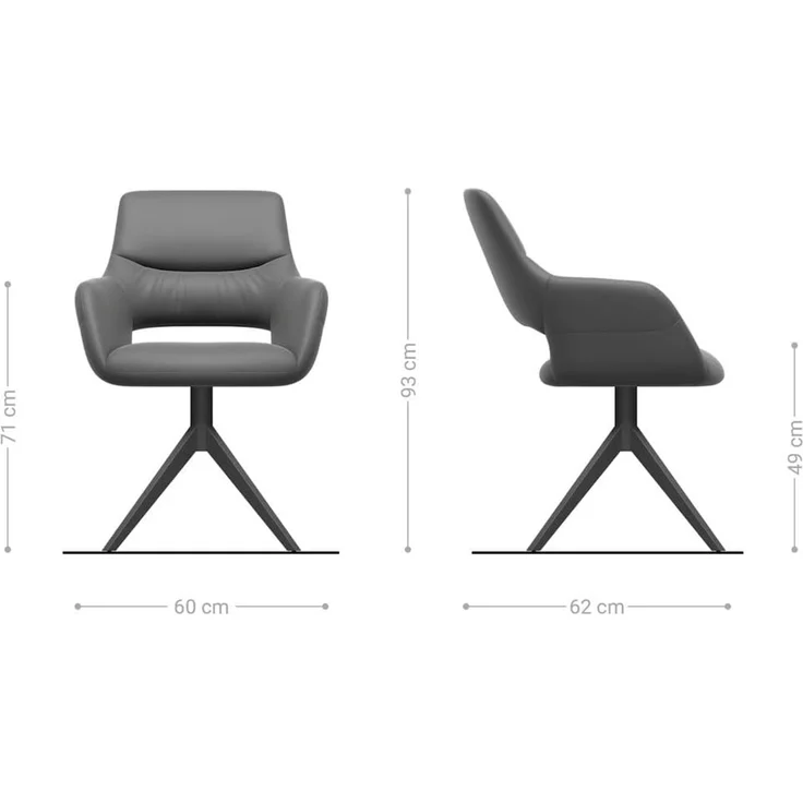Drehstuhl Yago-Flex mit Armlehnen Plüsch Creme-Weiß Kreuzgestell breit Effektfinish Titan 360° drehbar Wippfunktion Taschenfederkern – Bild 7