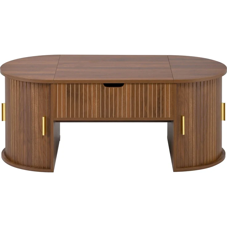 Sideboard-Set 140x40x79,5 cm, TV-Schrank 175x38x44,7 cm und Couchtisch 100x50x40,5 cm, Walnuss – Bild 7