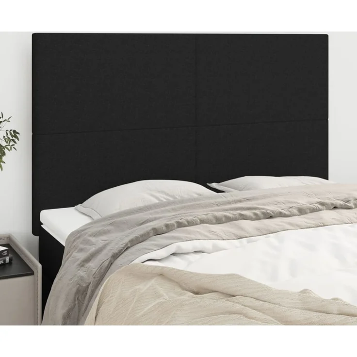 vidaXL Kopfteile 4 Stk. Schwarz 72x5x78/88 cm Stoff 3116052 – Bild 1