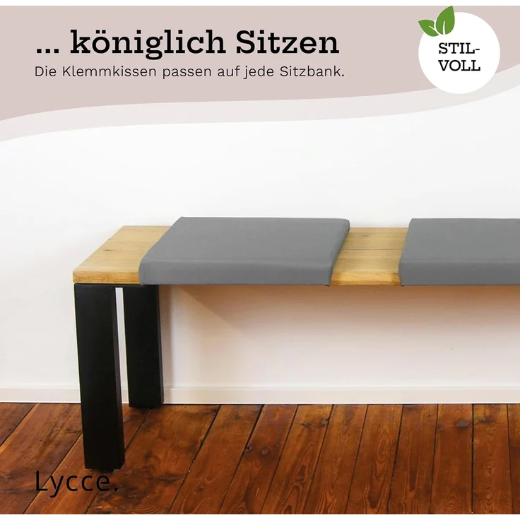 Lycce Bankauflage Klemmkissen, Sitzkissen 1 Leiste, 35cm Klemmtiefe, weich gepolstert, (1 St), verrutscht nicht, hochwertiger Kunstlederbezug, verschiedene Farben – Bild 8