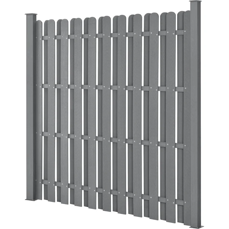WPC Gartenzaun 185x193 cm Grau [neu. holz] – Bild 2