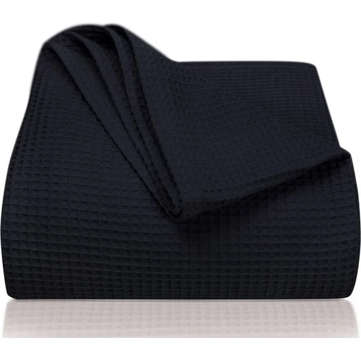 Laynenburg Tagesdecke Waffelpique aus 100% Baumwolle – Baumwolldecke, Kuscheldecke, Wohndecke als Sommerdecke, Bett-Überwurf, Couch-Überwurf, Sofa-Decke – Bild 4