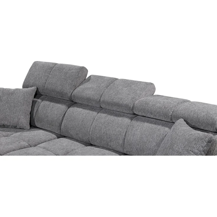 Ecksofa >SYDNEY< Elektrische Sitztiefenverstellung, 3 verstellbare Kopfstützen, Bettkasten, in anthrazit - 268x105x172 (BxHxT) – Bild 5