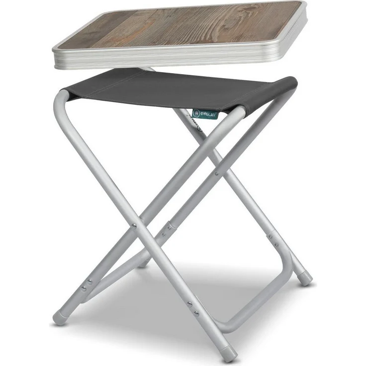 HOMECALL Campinghocker Klapphocker mit MDF Tisch aus Aluminium Leichter kleiner Aussenstuhl, für Camping, Angeln, Picknick, Reisen und Wandern – Bild 5