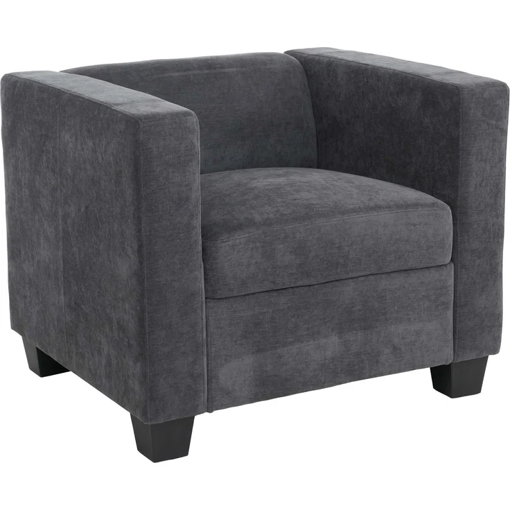 Sessel Lille, Loungesessel Polster-/Cocktailsessel, Nosagfederung Stoff/Textil Chenille (260g/m²) ~ dunkelgrau – Bild 9