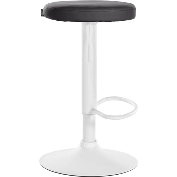 CLP Ponte Barhocker, Schwarz, höhenverstellbar 60-81 cm, runde Sitzfläche mit Kunstlederbezug, 360-Grad-Drehung, belastbar bis 120 kg – Bild 5