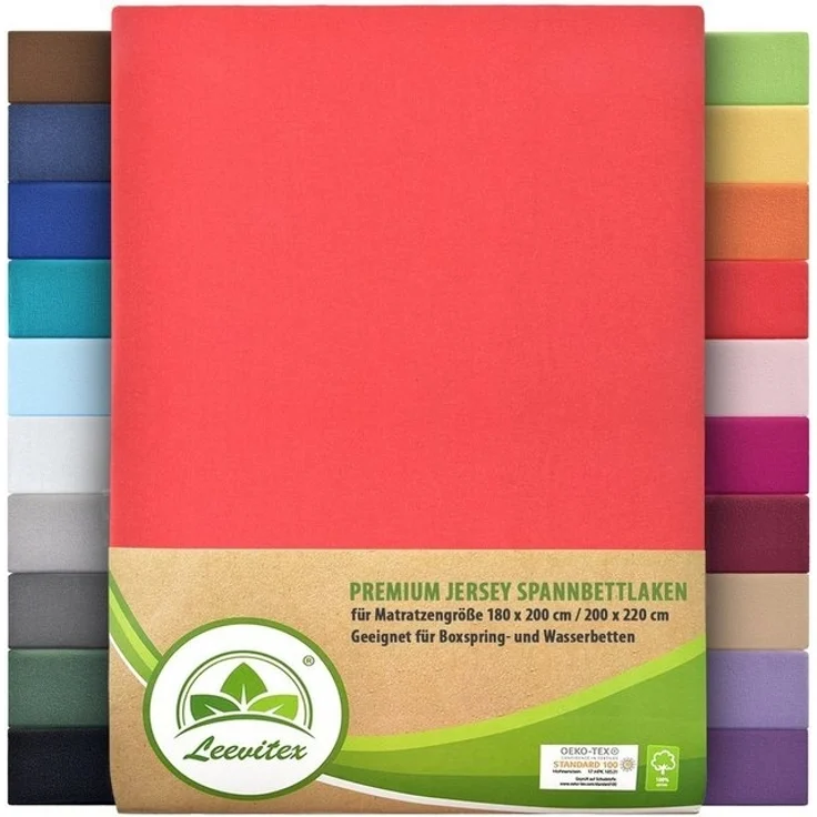 leevitex® Spannbettlaken Premium 195, Gummizug: Rundum, blickdicht, Anti-Pilling, 97% Baumwolle, 3% Elasthan, 40 cm Steg – Bild 4